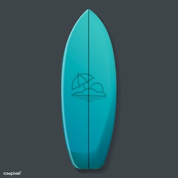 Blue Surfboard Vector Illustration | Free stock vector - 390727