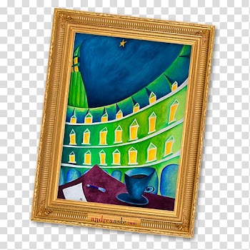 Blue teacup on purple surface painting illustration, frame art painting rectangle, Turin tales transparent background PNG clipart
