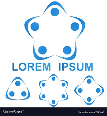 Blue teamwork group logo symbol design set vector image