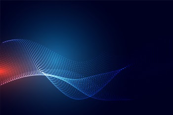 Blue technology particle background Free Vector
