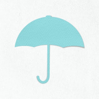 Blue textured paper umbrella design element | Free  illustration - 2347623