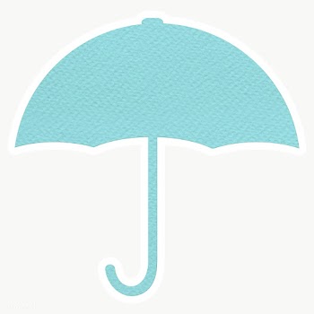 Blue textured paper umbrella sticker design element | Free  transparent png - 2347361