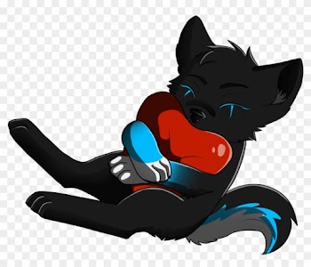 Blue Thunder Cuddle Heart ~ By Oo Howling Wolf Oo - Red And Blue Anime Wolves