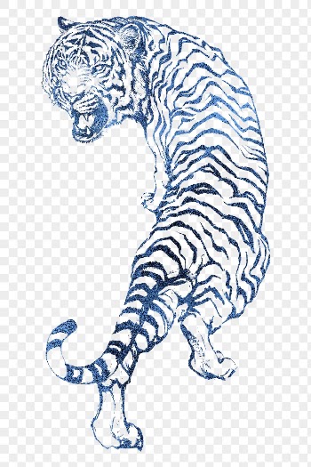 Blue tiger png, zodiac clipart, | Free PNG Sticker - rawpixel