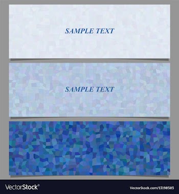 Blue tiled rectangle pattern banner design set vector image