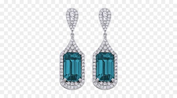 Blue Topaz Earrings Emerald Sapphire - emerald 