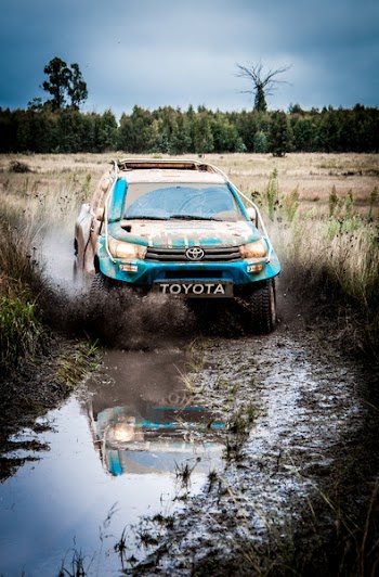 Blue Toyota Car On Dirt Road
