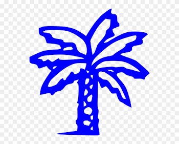 Blue Tree Clip Art At Clker - Palm Tree Clip Art Black