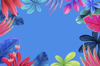 Blue tropical frame background, botanical | Free Photo Illustration - rawpixel