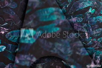 Blue tropical leaves background
