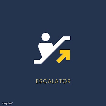 Blue up escalator icon sign vector | Free stock vector - 538350
