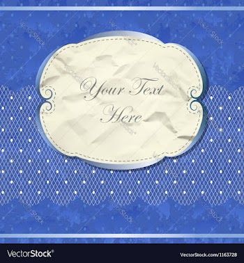  					Blue vintage banner with lace vector image														