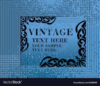 Blue Vintage Medieval Frame vector image