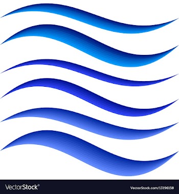 Blue water symbol element design set vector image