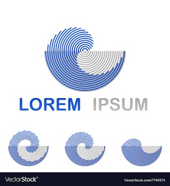 Blue water technology logo design set vector image