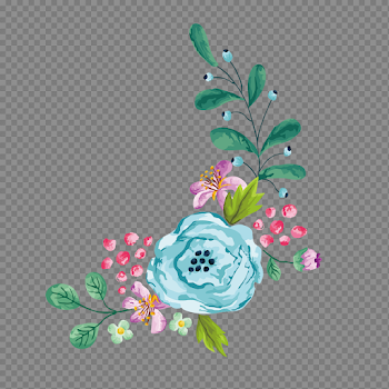 Blue Watercolor Flower Png - peoplepng.com
