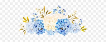 Blue Watercolor Flowers Transparent