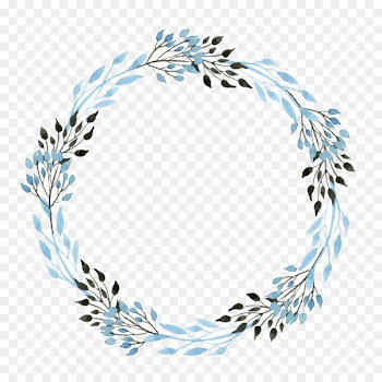 Blue Watercolor painting Flower - Garland background Copywriter 