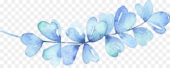 Blue Watercolor painting Leaf Icon - Blue Leaves 
