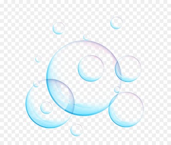 Blue Watercolor painting Pink - Colored bubbles 