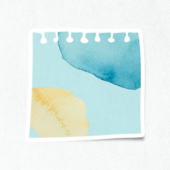 Blue watercolor patterned paper note design element | Free  illustration - 2338926