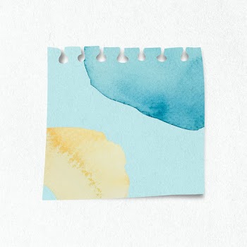 Blue watercolor patterned paper note design element | Free  illustration - 2338932