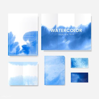 Blue watercolor style banner vector | Free stock vector - 530816