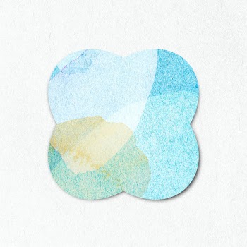 Blue watercolor textured round badge design element | Free  illustration - 2339291