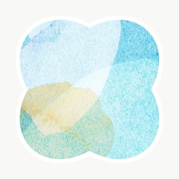 Blue watercolor textured round badge design element | Free  transparent png - 2339294