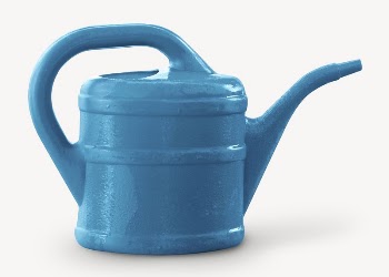 Blue watering can collage element | Free PSD - rawpixel
