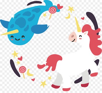 Blue whale Euclidean vector Clip art - Cute whale Unicorn 