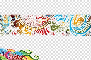Blue, white, and red illustration, Wedding invitation Greeting card Chinese New Year Mid-Autumn Festival , Color cover artwork transparent background PNG clipart