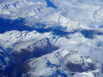 Blue White Clouds and Mountains Photo