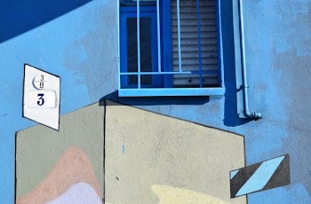 blue window pane