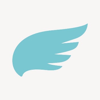 Blue wing icon, flat graphic | Free Icons - rawpixel