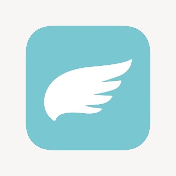 Blue wing icon, flat graphic | Free Icons - rawpixel
