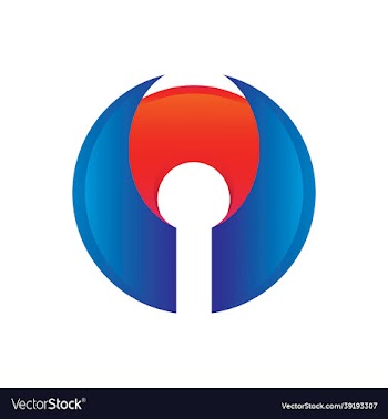 blue wing or lock logo design