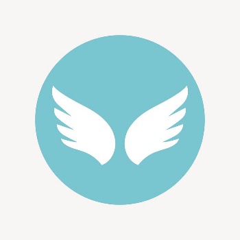 Blue wings icon, flat graphic | Free Icons - rawpixel