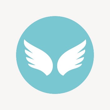 Blue wings icon, flat graphic | Free Icons - rawpixel