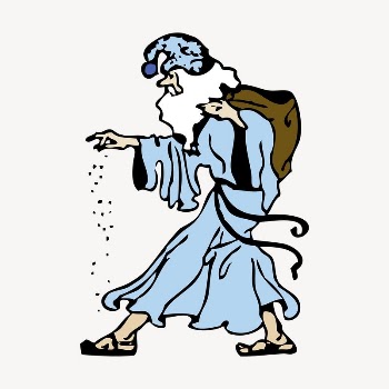 Blue wizard clipart, illustration vector. | Free Vector - rawpixel