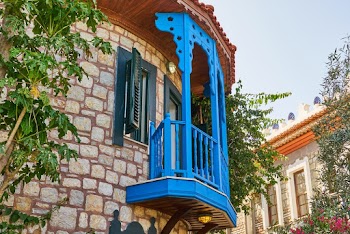Blue Wooden Balcony