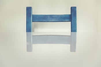 Blue Wooden H Shaped Component