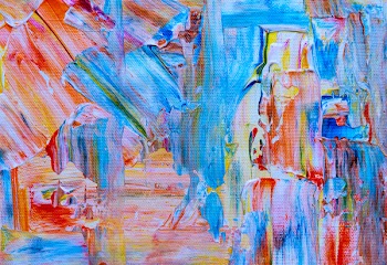 Blue, Yellow, and Red Abstract Painting