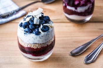 Blueberries in Clear Parfait Glass
