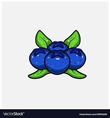 blueberry fruit cartoon with simple gradient and