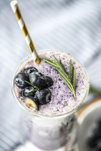 Blueberry Smoothie With Rosemary Sprig