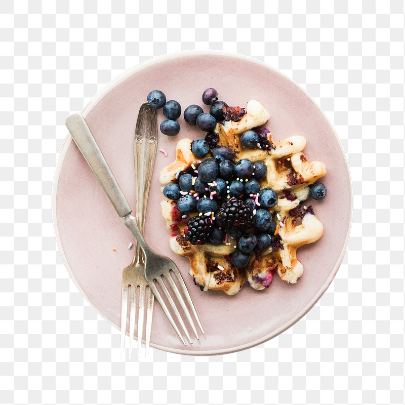 Blueberry waffles breakfast png sticker, | Free PNG - rawpixel