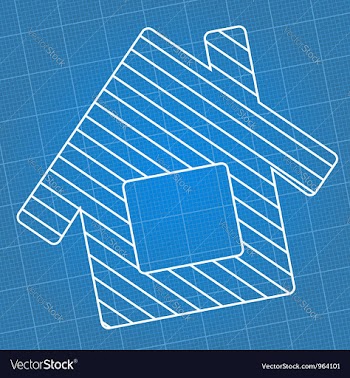  					Blueprint house vector image														