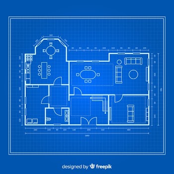 Blueprint of a house top view Free Vector