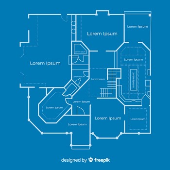 Blueprint sketch plan of a house Free Vector